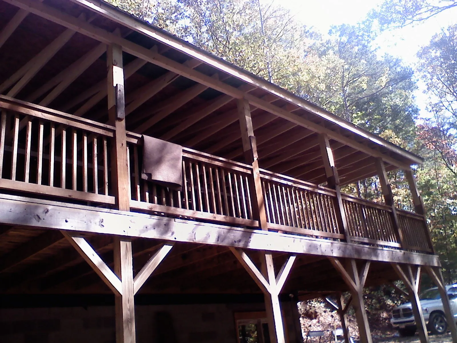 Timber framing under a new elevated porch and deck — Roof Leak Repair in Gwynedd by Roofing Brothers